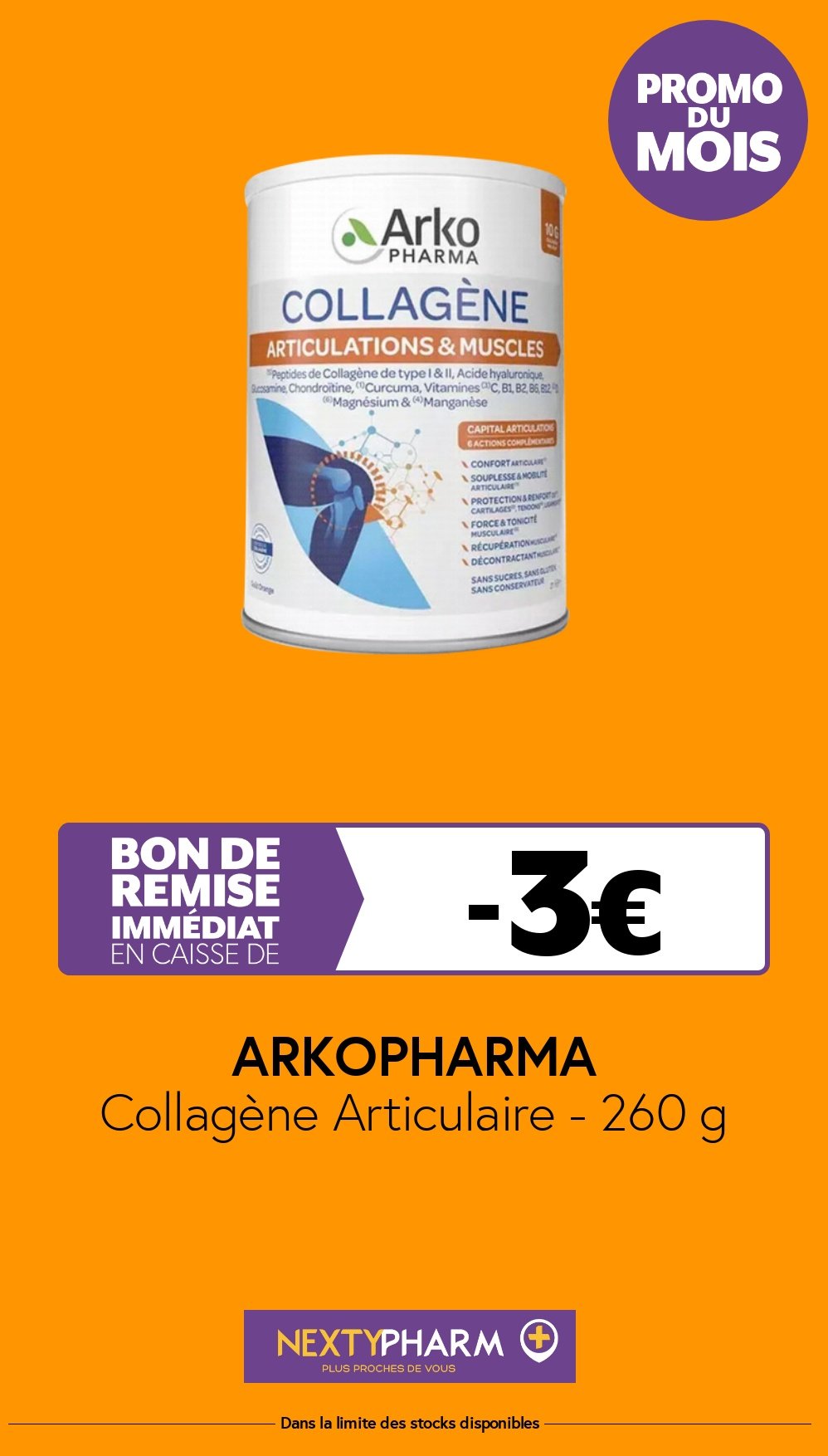 Nos promotions - Pharmacie Tolbiac Collagene Articulaire 260 g