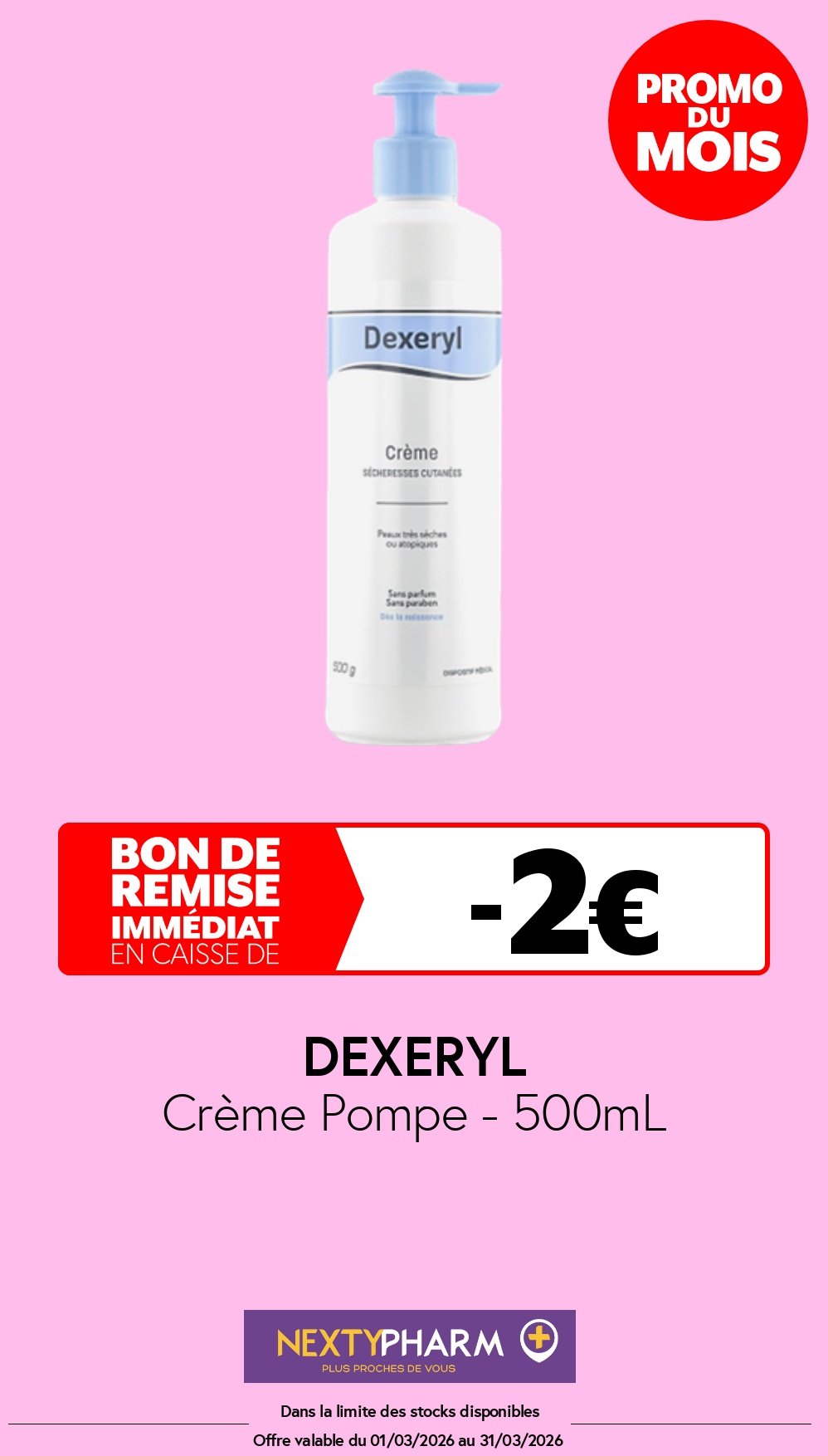 Nos promotions - Pharmacie Tolbiac Creme DM Pompe 500mL Copie Copie