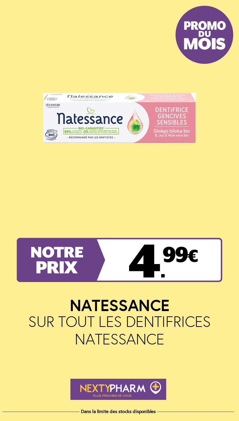 Nos promotions - Pharmacie Tolbiac SUR TOUT LES DENTIFRICES NATESSANCE